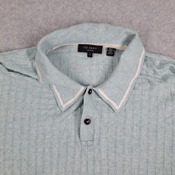 Ted Baker London Polo Shirt Womens Size 4 Viscose Linen Cotton - Picture 5 of 13